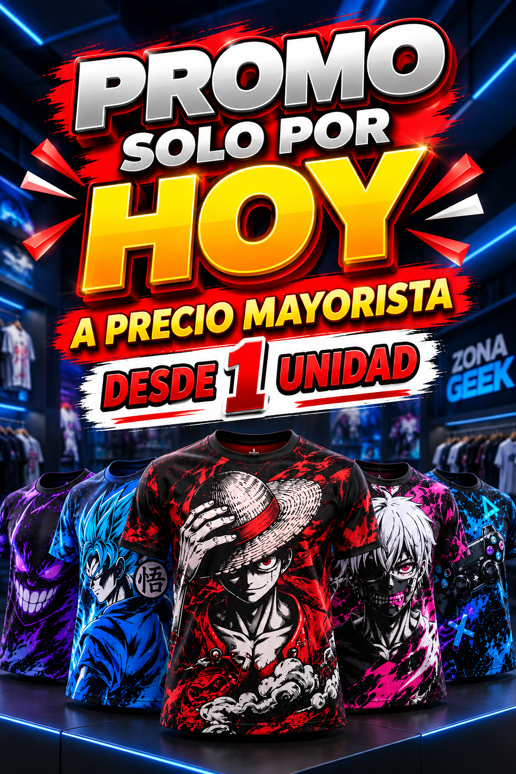 Promo solo por hoy: remeras a precio mayorista desde 1 unidad